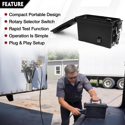 9101 Trailer Light Tester 7 Way Spade Pin with Trailer Plug Adapter Trailer Wiring Tester for RV Utility Trailer Test Lighting and Brake Systems Avoid Blown Fuses