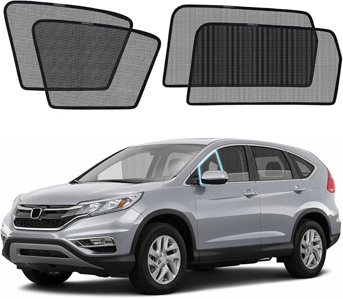 CRV Specific Side Window Sun Shades, 2017-2022 Vehicle Interior Shade for Baby Mesh Covers, Breathable, UV Protection and Heat Insulation (CRV(2017-2022), Front+Rear side-4pcs)