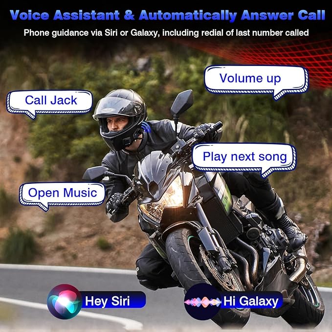 Motorcycle Helmet Headset 8 Riders Communication System X8 Intercom with Music Sharing/HiFi Sound/3 EQ Music Modes/DSP&CVC Noise Cancellation/IP67/FM Radio - X8-Carbon Fiber 1 Pack