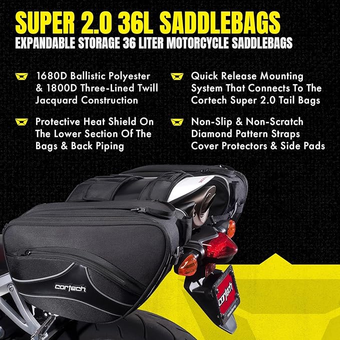 cortech Super 2.0 36L Motorcycle Saddlebags