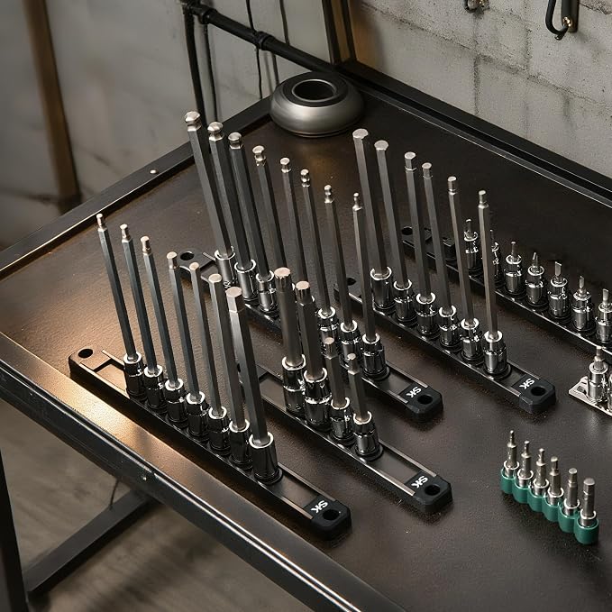 SK Tools USA 3/8" Drive, 7 Piece, Standard, SAE, Chrome Hex Bit Socket Set: 1/8" - 3/8" | 19723