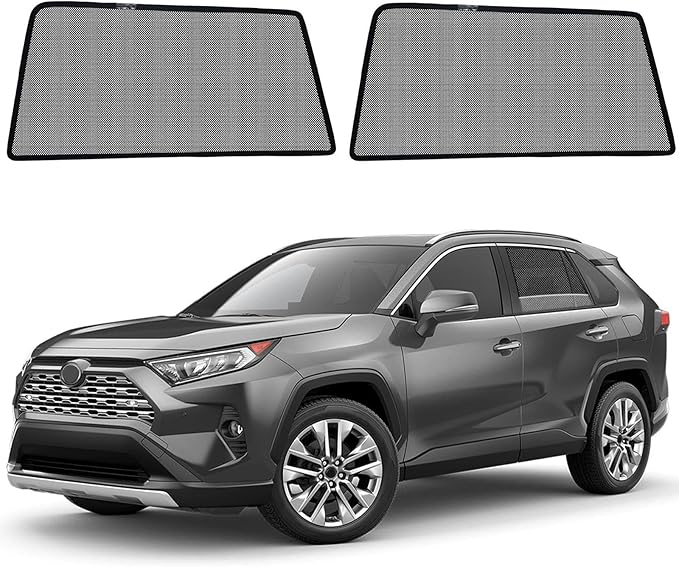 RAV4 Specific Side Window Sun Shades, 2019-2024 Rear Vehicle Interior Shade for Baby Mesh Car Window Covers, Breathable, UV Protection and Heat Insulation (RAV4(2019-2024), Rear Side-2pcs)