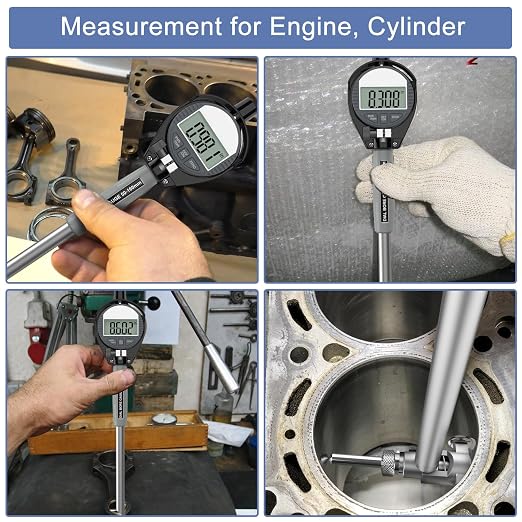 HDLNKAK Outside Micrometer Set 0-4" +Digital Bore Gauges Set 2"-6"/0.0005", Wide Selection of Anvils, Applications in Engines Cylinder Precision Measurement