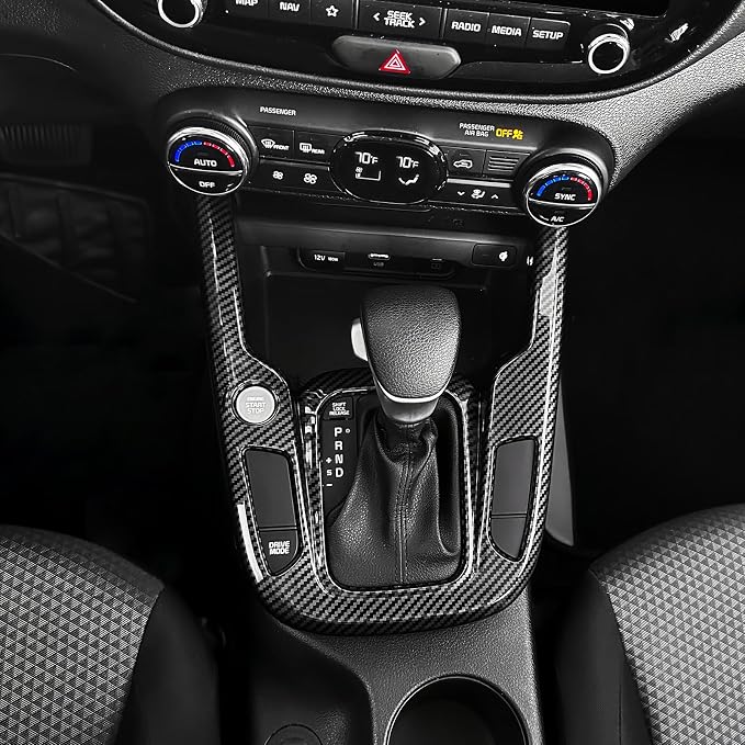 YOUTOOCAR Gear Shift Panel Cover Compatible with Kia Soul 2020-2026 Accessories (Carbon Fiber Pattern)