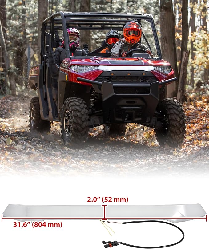 Front Accent Light for Polaris Ranger/Crew XP 1000 2019-2024 Accessories, Front Hood LED Auxiliary Daytime Running Light Turn Signal Lamp Upper Grille for Polaris Ranger, Plug & Play, 1PC