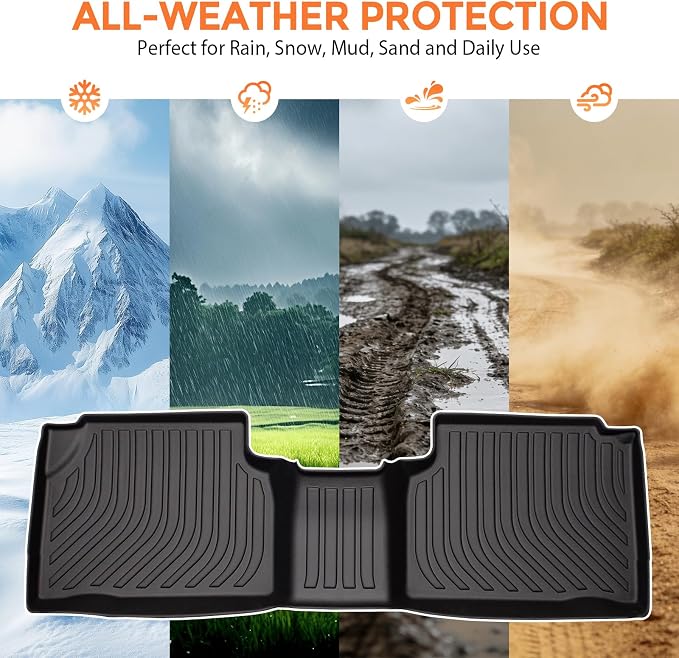 Floor Mats for Ford Escape Hybrid & Plug-in Hybrid 2020-2026 (Not for Gas), Custom Fit Heavy Duty TPE All Weather Protection, Waterproof Non-Slip Black(Two-Row Floor Mats & Cargo Liner)