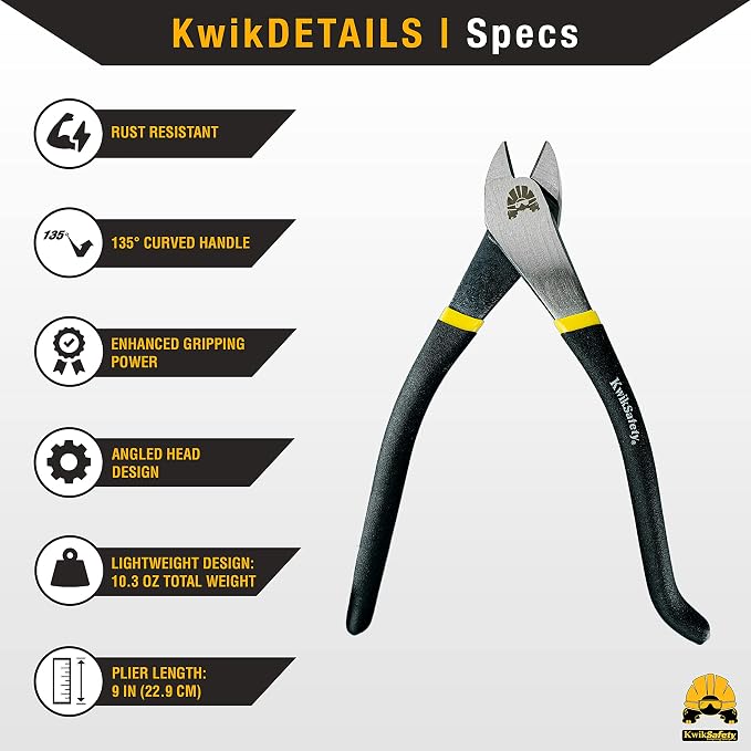 KwikSafety (Charlotte, NC) Heavy Duty Tool Lanyard 3 Pack & Diagonal Cutting Pliers PPE Accessory Bundle