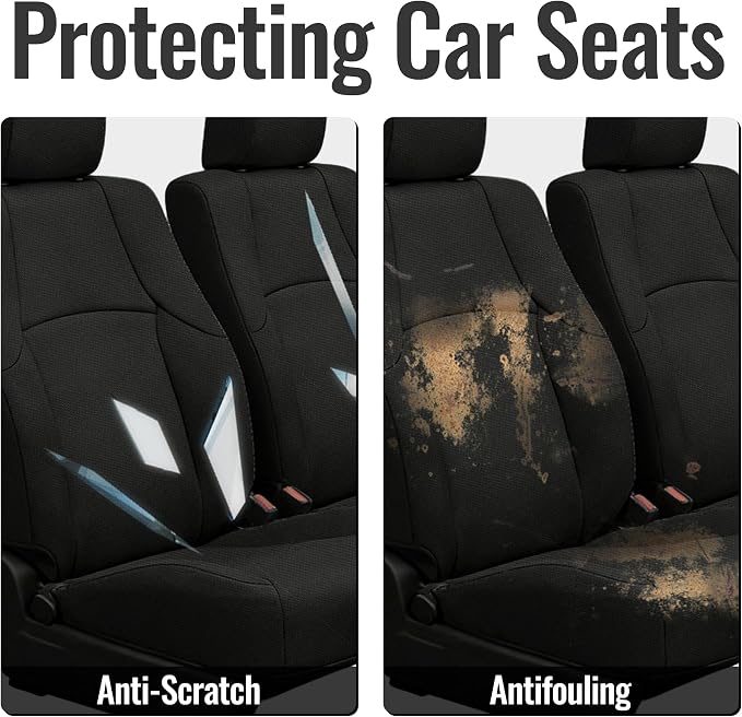 Thick Composite Fabric Front Seat Covers for Toyota 4Runner 2011-2024 Waterproof and Scratch-Resistant, Providing Outstanding Protection Heavy Duty Padded-Black
