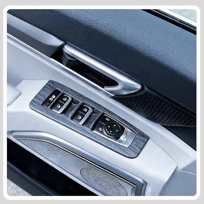 Window control panel cover,For Kia Telluride 2020 2021 2022 2023 2024 2025 2026, power windows trim - gray wood grain Accessories(For SX, SX-Prestige X-Line, SX-Prestige X-Pro, SX-Prestige, X-Line)