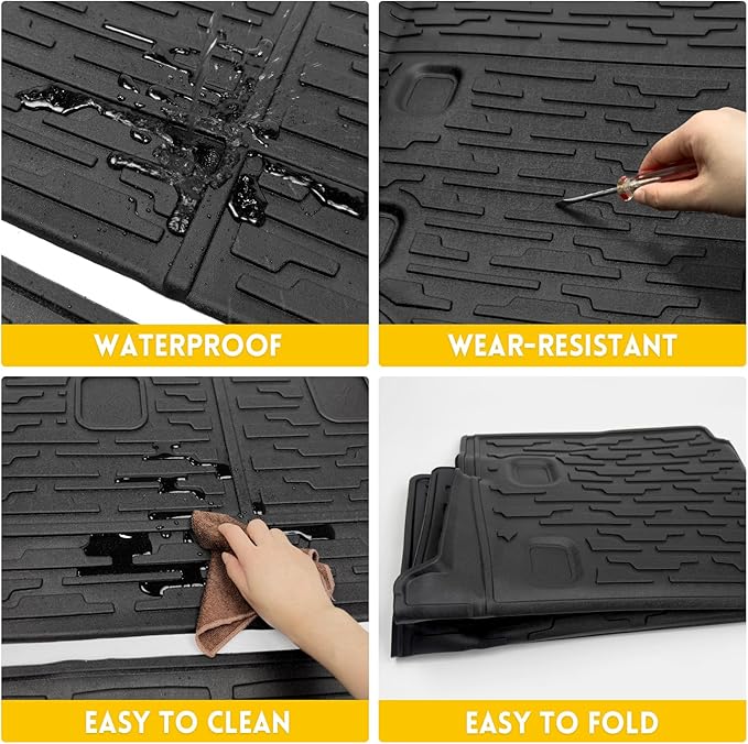 Cargo Mats & Trunk Net for 2021-2024 Jeep Wrangler JL 4XE Trunk Mat Backrest Liner with Cargo Net All Weather Anti-Slip Rear Back Seat Mats Cargo Net for Wrangler JL 4XE 4 Door Accessories