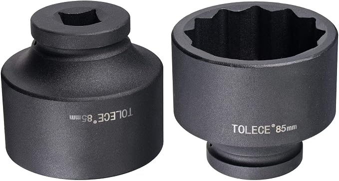 uxcell 1-Inch Drive 85mm 12-Point Impact Socket, CR-MO Steel 102mm Length, Standard Metric Sizes