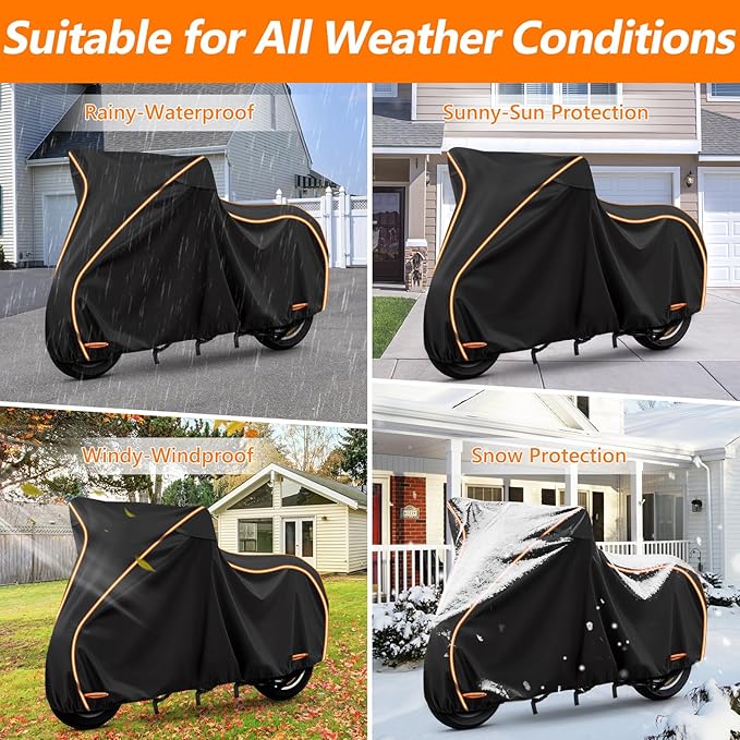 Waterproof Motorcycle Cover for Vespa GTV,Vespa GTS (Super 300cc HPE,Sport, TECH 300cc HPE), Outdoor 420D Scooter Cover Windproof Heavy Duty Waterproof Protection