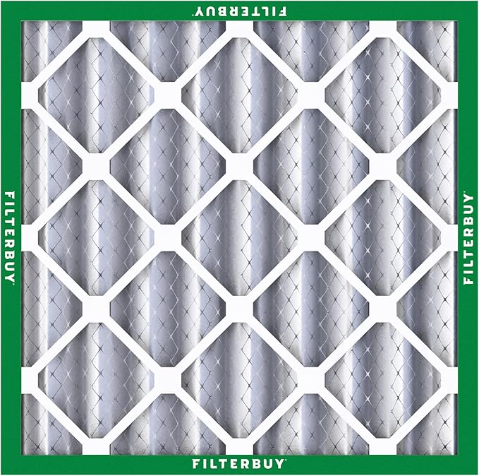 Filterbuy 24x24x4 Air Filter MERV 8 Essential Dust & Allergy Defense (3-Pack), Electrostatic Pleated HVAC AC Furnace Filters Replacement (Actual Size: 23.38 x 23.38 x 3.63)