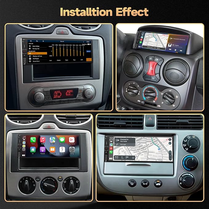 Naifay Single Din Car Stereo Wireless Apple Carplay Android Auto, 6.86 Inch Single Din Touchscreen Radio with Blueteeoth, Mirror Link, FM, EQ, SWC, Camera, Type-C Charging