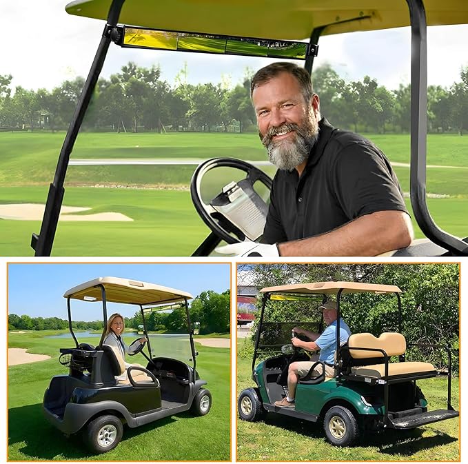 No Drilling Golf Cart Rear View Mirror, 4 Panel Wide Angle Golf Cart Rearview mirror Fit for Club Car, Yamaha, EZGO True Panoramic View with No Blind Spots