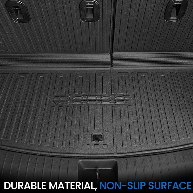Cargo Mat Backrest Mats for 2026 Hyundai Palisade 7&8 Seats (Only Gas), All Weather TPE Cargo Liner Trunk Lower Mat Accessories (2026 | 2-in-1 Cargo Mat+Trunk Lower Mat)