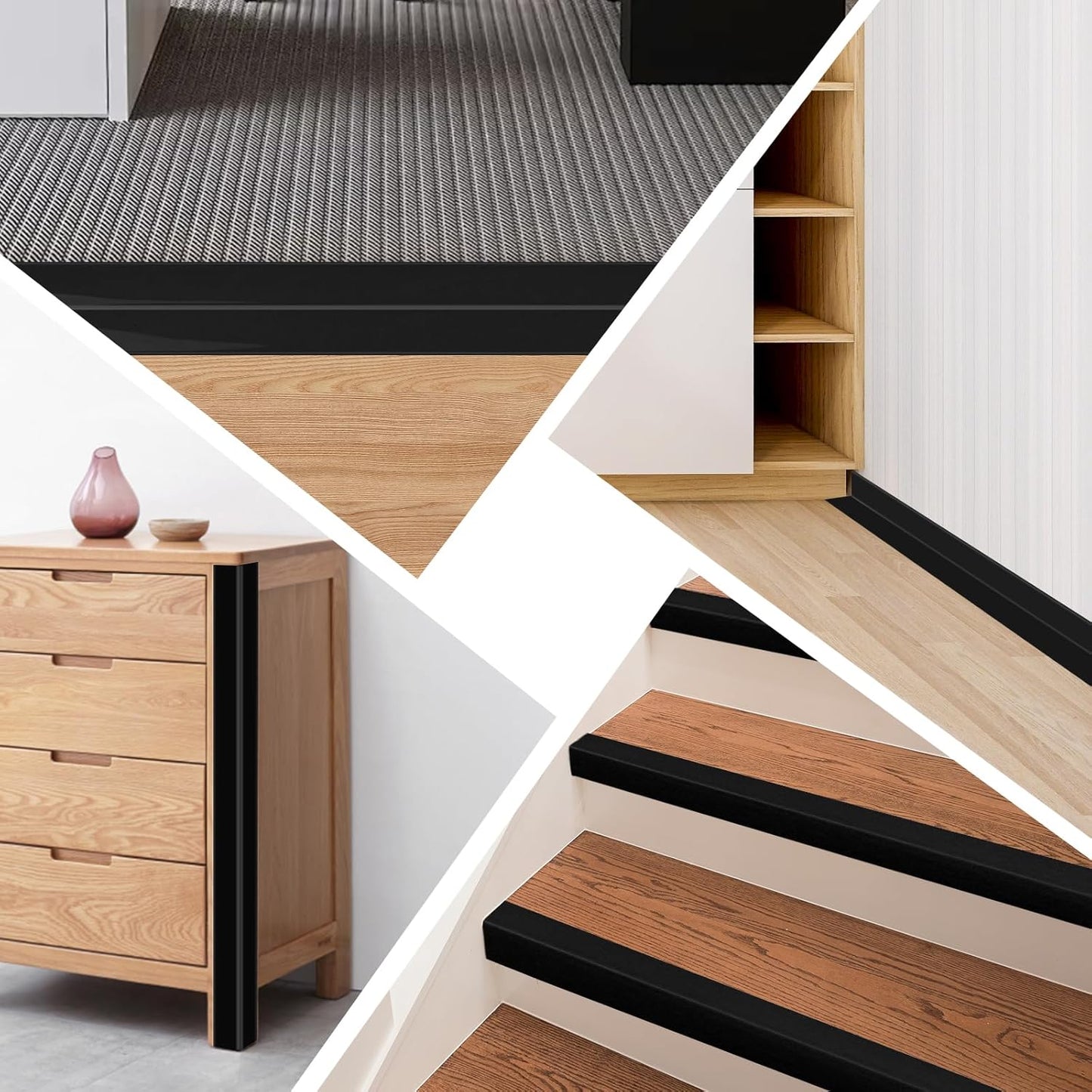 Wall Corner Protector Moulding Trim Peel and Stick Wall Corner Guards Trim Flexible Self Adhesive Edge Protector Moulding, 2.4 in x 20 Ft, Black