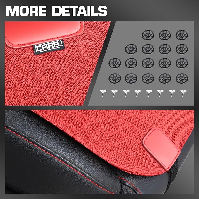 Protex Series Front Row Set Seat Covers Woven Polyester Universal for Cars Trucks SUV, Red, CA-SC-PROTEX-F-RD