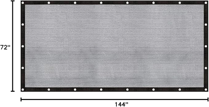 Cool Area 60-70% Shade Cloth Heavy Duty Knitted Mesh Tarp with Grommets 6x12FT Mesh Screen for Patio Canopy Garden Porch Greenhouse Pools Dog Kennel Black