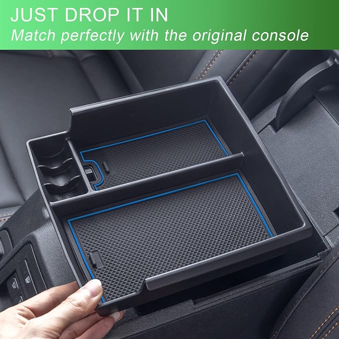 TOPINSTALL New Blue Tray Compatible with 2021-2024 Ford Bronco & 2025+ Bronco 2-Door & 2025+ 4-Door Manual Transmission, Full Size Bronco Organizer (NO for 2025+ 4-Door Automatic)