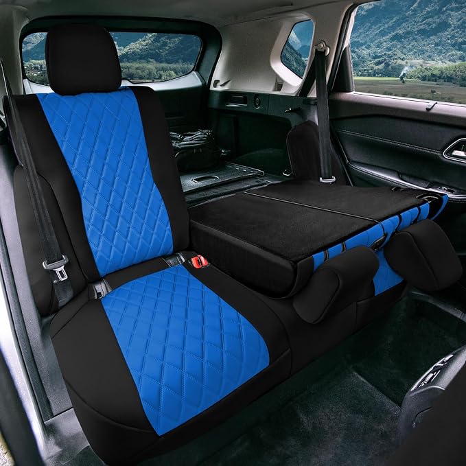 FH Group Custom-Fit Car Seat Covers Specifically Made for 2021-2026 Nissan Rogue, Rear Set Blue Ultraflex Neoprene Waterproof Automotive Seat Cover