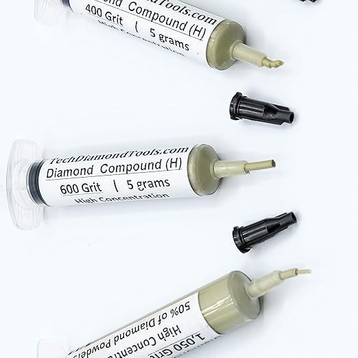 TechDiamondTools Kit of 3 Diamond Lapping Paste Polishing Compound USA Made 400 600 1050 Grit Lapidary Paste for Rock Glass Metal Jewelry Resin Marble with High Concentration of Diamond Powder