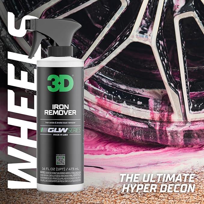 3D Iron Remover 1 Gallon Fast Acting Fallout & Brake Dust Cleaner | pH Balanced Wheel & Paint Decontamination | DIY Detailing Spray | Made in USA |1 Gallon