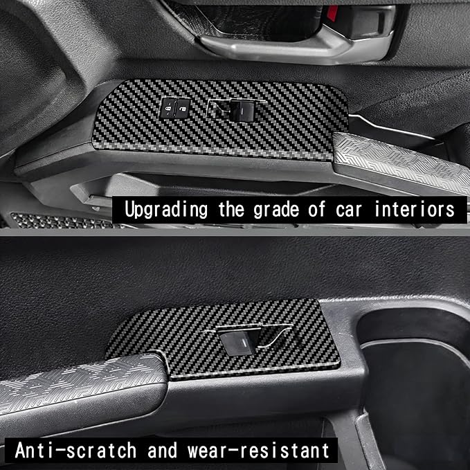 4Pcs Window Lift Cover for Toyota 4Runner 2025 2026 Interior Accessories (NOT Fit Tac0ma) Door Trim Cover Center Consoles ABS Decor Carbon Fiber