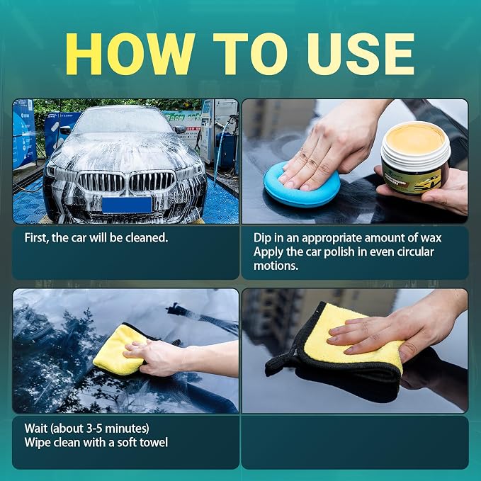 Car Wax Ceranmic Coating,Ceramic Graphene Paste Wax for Car Detailing, High Gloss Shine, Extreme Water Beading, Long-Lasting Protection, for Paint Wheels and More, 7.7 oz (Pack of 1) 
