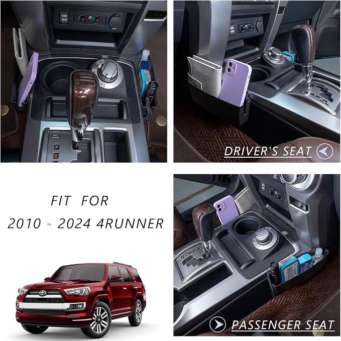 JDMCAR Center Console Organizer Set and Gear Shift Organizer Tray Compatible with 2010-2024 Toyota 4Runner Accessories