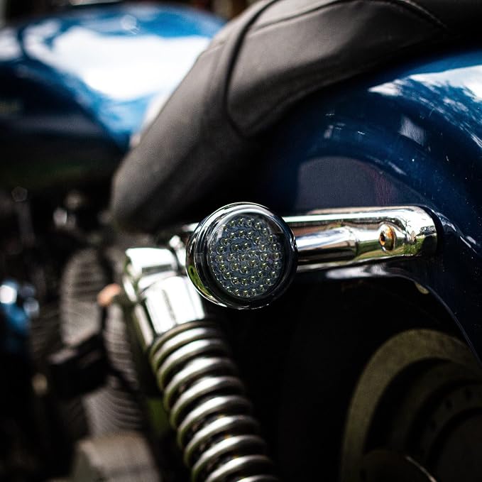Eagle Lights 8748RTS-S-LR 2" Rear LED Turn Signals with Halo Running Lights and Brake Lights Compatible With Harley Davidson® Motorcycles - 1157 Base/Red/Add Smoked Lenses/Add Load Resistors