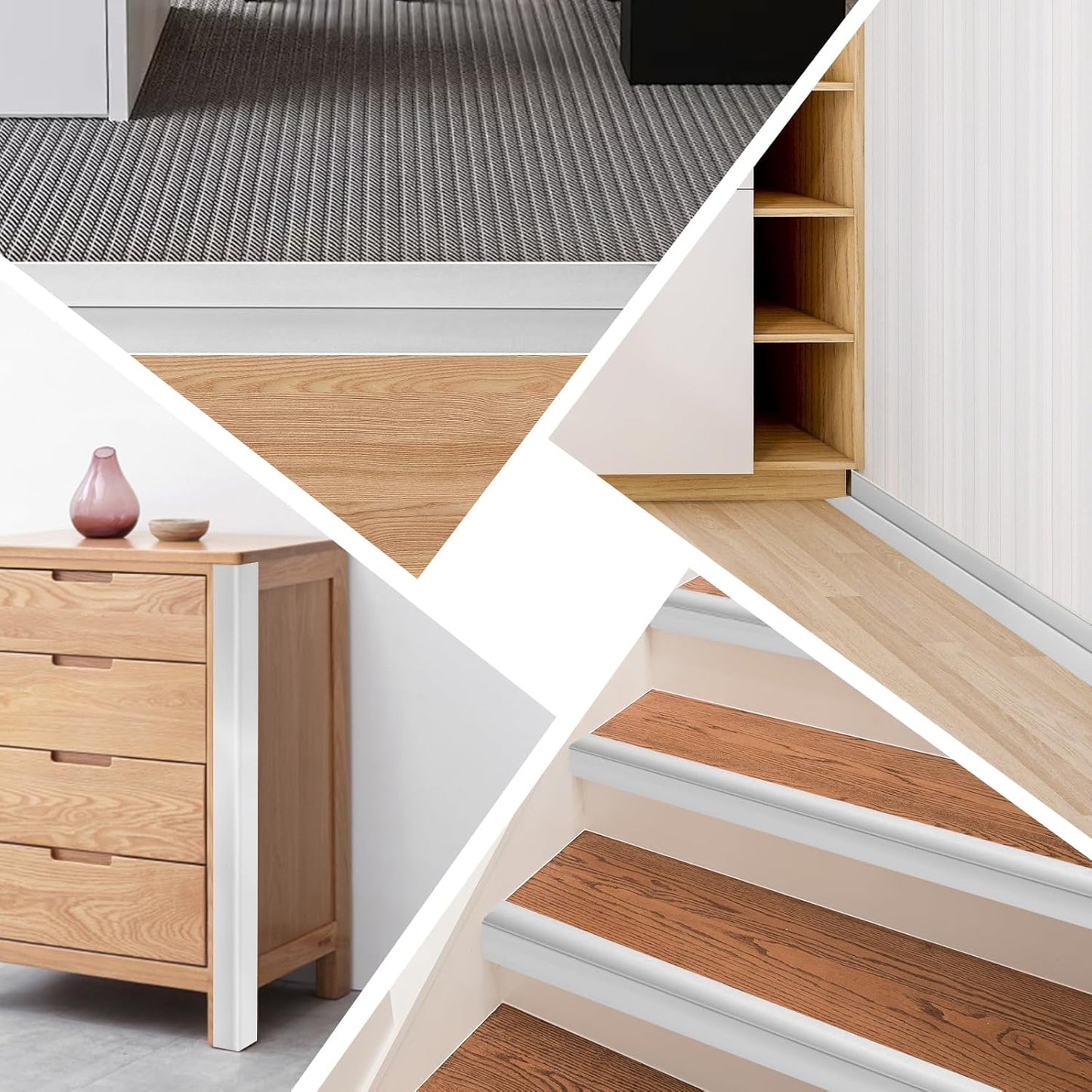 Wall Corner Protector Moulding Trim Peel and Stick Wall Corner Guards Trim Flexible Self Adhesive Edge Protector Moulding, 1.6 in x 10 Ft, Silver