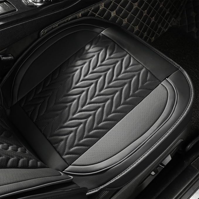 SCITOO Front Seat Covers for F150,2PCS Truck Seat Covers Faux Leather Seat Covers Full Set Vehicle Seat Covers Fits for 2015-2024 Ford F150 F250 F350 (Front,Black)