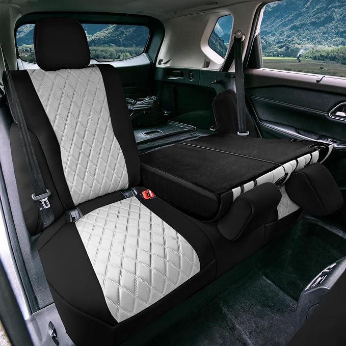 FH Group Custom-Fit Car Seat Covers Specifically Made for 2021-2026 Nissan Rogue, Rear Set Gray Ultraflex Neoprene Waterproof Automotive Seat Cover