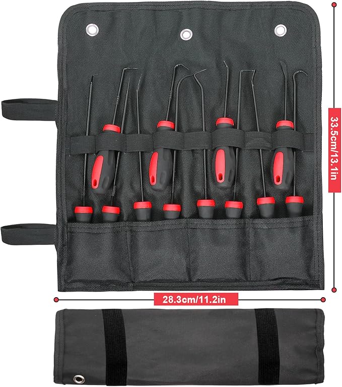 Keze 12 Pcs Pick and Hook Tool Set Includes Long & Mini Precision Pick Tool Kit for Car Auto Oil Seal/O-Ring Seal Gasket Pick Hooks Puller Remove