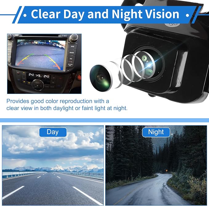 1 Pcs Rear View Camera for Chevrolet Silverado & GMC Sierra 1500 07-13 & 2500 3500 11-14, 1080p CMOS Wide Angle License Plate Park Assist Backup Reverse Camera