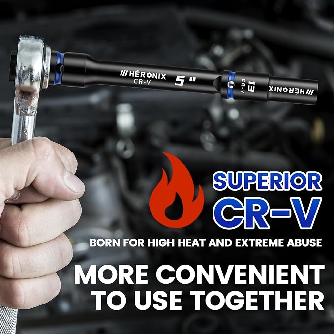 1/2 Inch Drive Click Torque Wrench and 32-Piece Impact Socket Set Bundle, 10-180 Ft.Lb High-Precision Torque Tool & Cr-V Deep SAE/Metric Sockets Master Mechanic Set