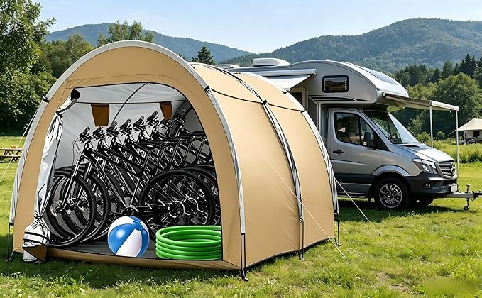 Hwayslon Outdoor Storage Tent - Bike Tent Waterproof – 78"x68"x78", 420D Waterproof Oxford Fabric, UV/Wind-Resistant Bike & Motorcycle Tent for Patio, Garden & Lawn Equipment