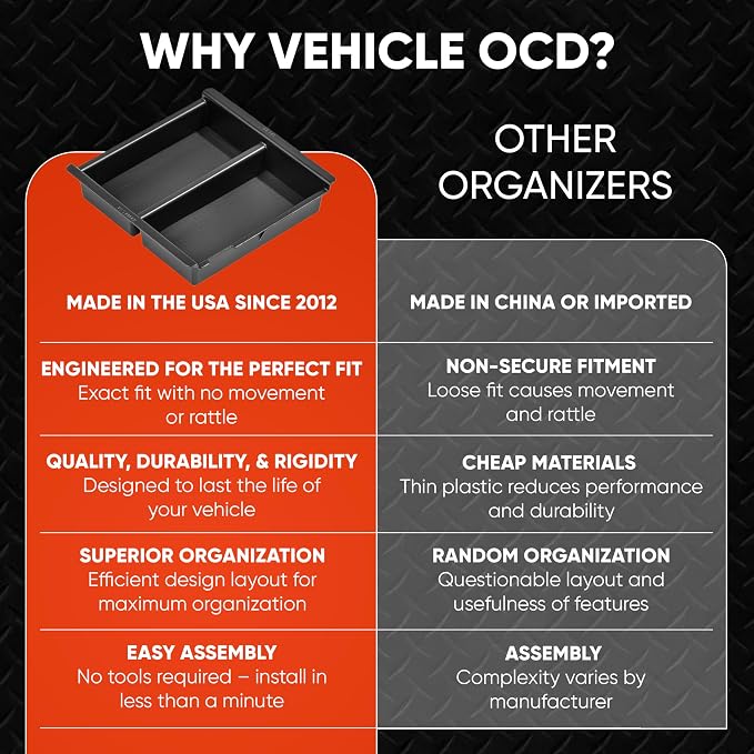 Vehicle OCD - Center Console Organizer Tray for Toyota 4Runner (2003-2009) - Made in USA - SLX140