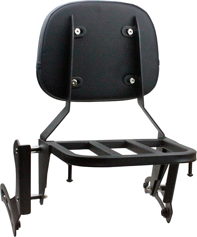 YHMOTO Passenger Backrest Sissy Bar with Luggage Rack for Kawasaki Vulcan 900 VN900 Classic Custom 2006-2025 (Black)