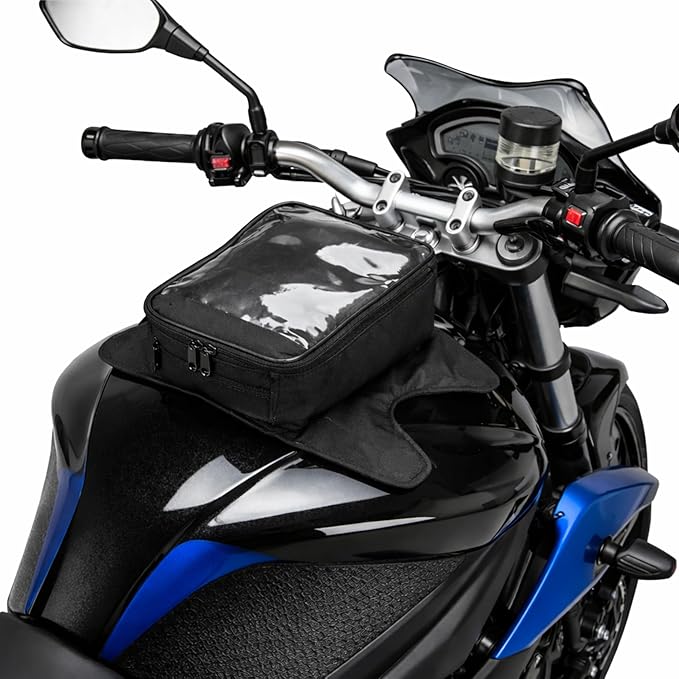 Formosa Covers Motorcycle Tank Bag 10L, Magnetic Gas Fuel Tank Bag with Clear Map & Phone Window, Strong Magnet Mount, Water Resistant Motorbike Storage for Street & Sport Bikes