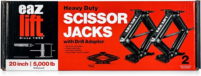 Eaz-Lift 20" RV Stabilizing Scissor Jack, Fits Pop-Up Campers and Travel Trailers - Pack of 2 (5,000lb Rating) - 48800