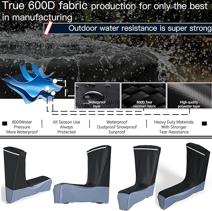 Electric Scooter Cover (300W-3000W) - All Season Universal Fit, Better Fit Design,Heavy Duty Oxford Fabric,Dustproof Windproof Protection, (Black Grey)(54X28X52)