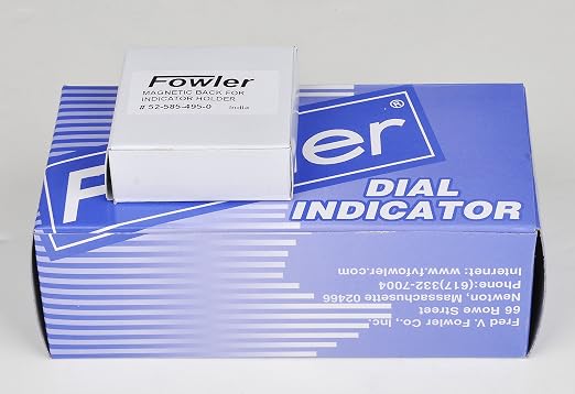 Fowler 52-520-485-0 Dial Indicator with Magnetic Back, 1" Travel, White Dial