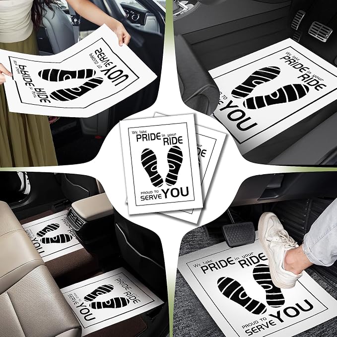 500 Pcs 22x17 Inch Paper Floor Mats for Cars Disposable Car Floor Mat Plastic Automotive Vehicle Foot Mat Supplies for Dealer, Detailing Stuff
