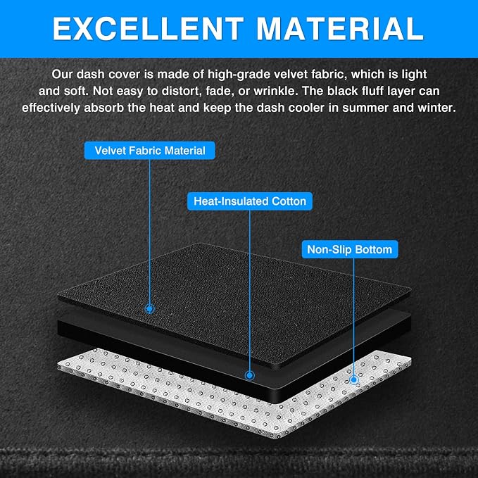 Autorder Dashboard Cover Mat for Toyota bZ4X /Subaru Solterra 2023 2024 2025 Accessories Dash Cover Upgrade Velvet Dash Mat Sunshade Glare UV Rays Protector