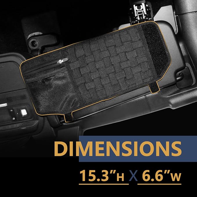 sukemichi Visor Organizer Sun Visor Molle Panel for Bronco, Tactical Sun Visor Organizer Molle Webbing For Ford Bronco Accessories 2021-2025 Visor Storage Holder Pouch,2 Pack,Fit Driver Passenger Side