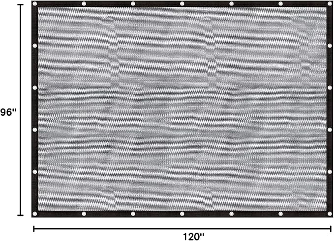 Cool Area 60-70% Shade Cloth 8x10FT Heavy Duty Knitted Mesh Tarp with Grommets Mesh Screen for Patio Canopy Garden Porch Greenhouse Pools Dog Kennel Black