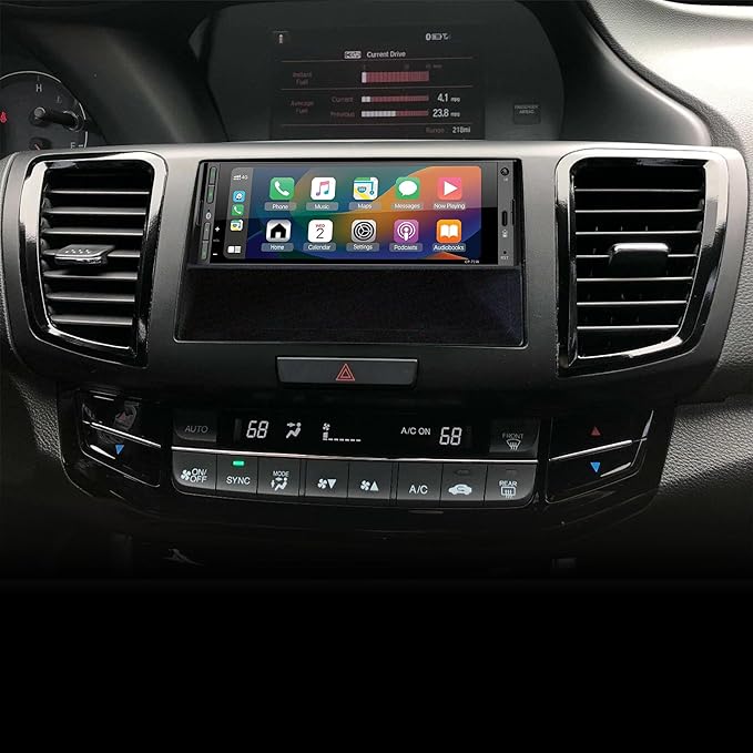 Scosche HA1717B Compatible with 2013-17 Honda Accord ISO Double DIN & DIN+Pocket Dash Kit Black