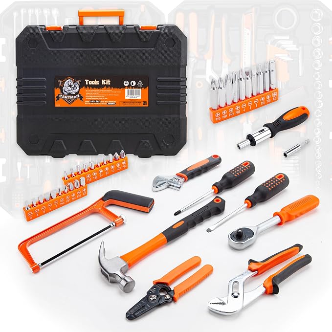 CARTMAN 238-Piece Socket Wrench Auto Repair Tool Combination Package - Mixed General Household Hand Tool Set with Plastic Toolbox Storage Case
